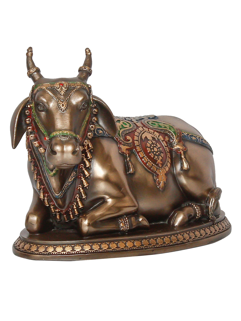 Gold Polyresin and Bronze Nandi Idol Kafalo