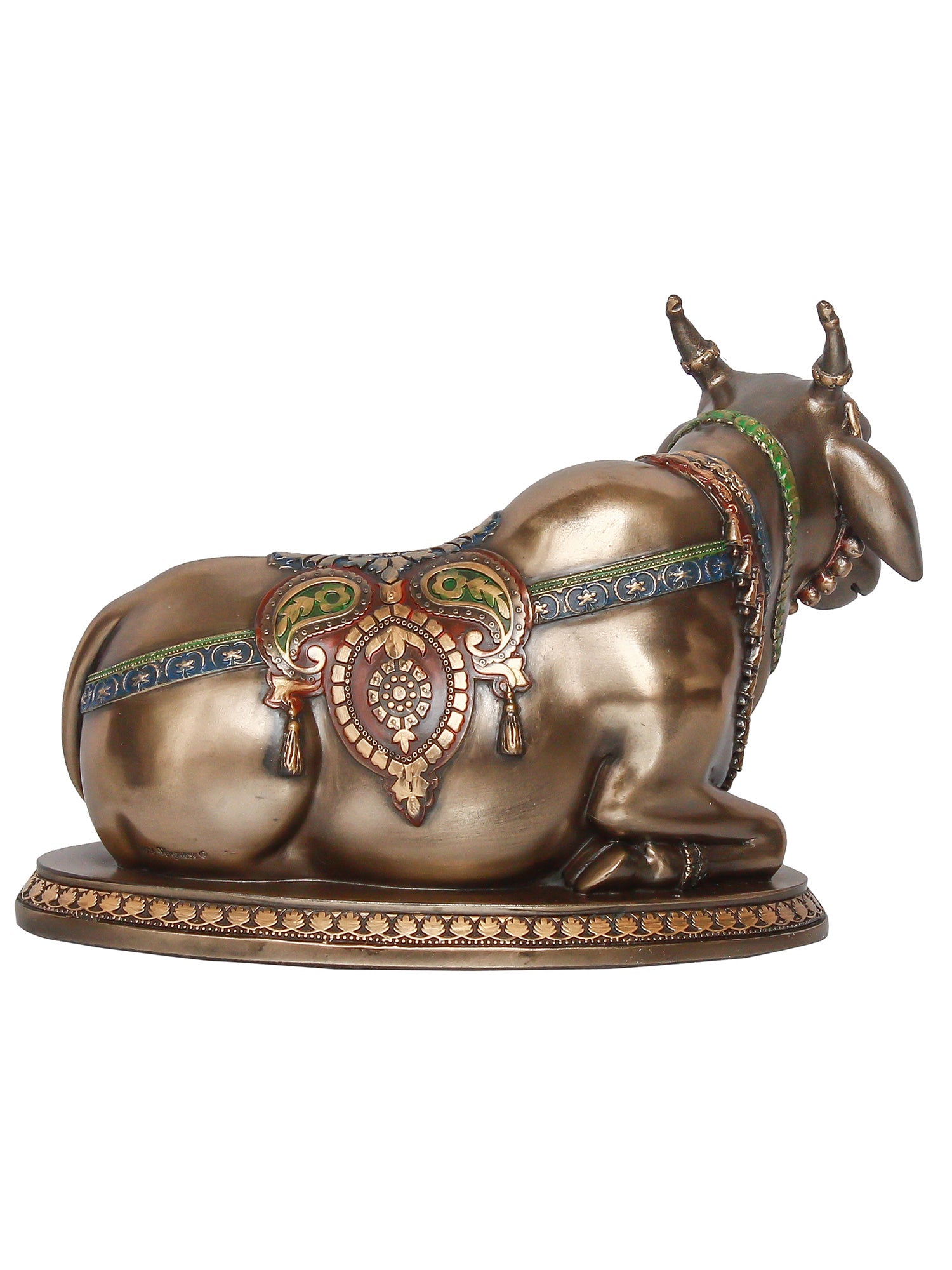 Gold Polyresin and Bronze Nandi Idol Kafalo