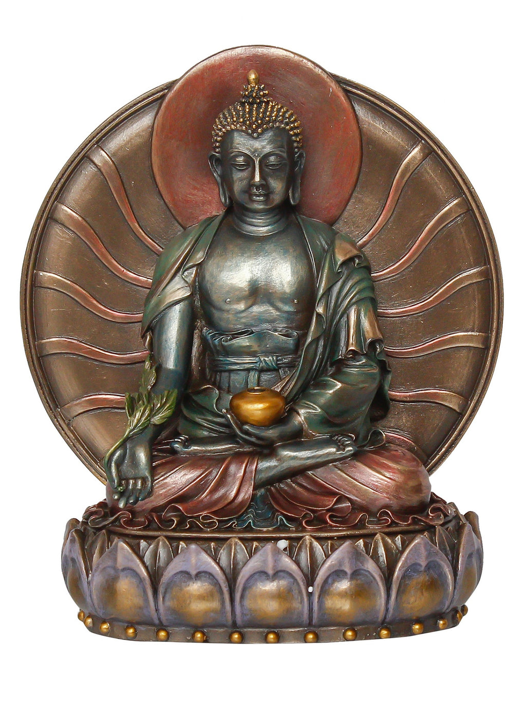 Polyresin and Bronze Brown Fine Finish Decorative Meditating Lord Buddha Idol Kafalo
