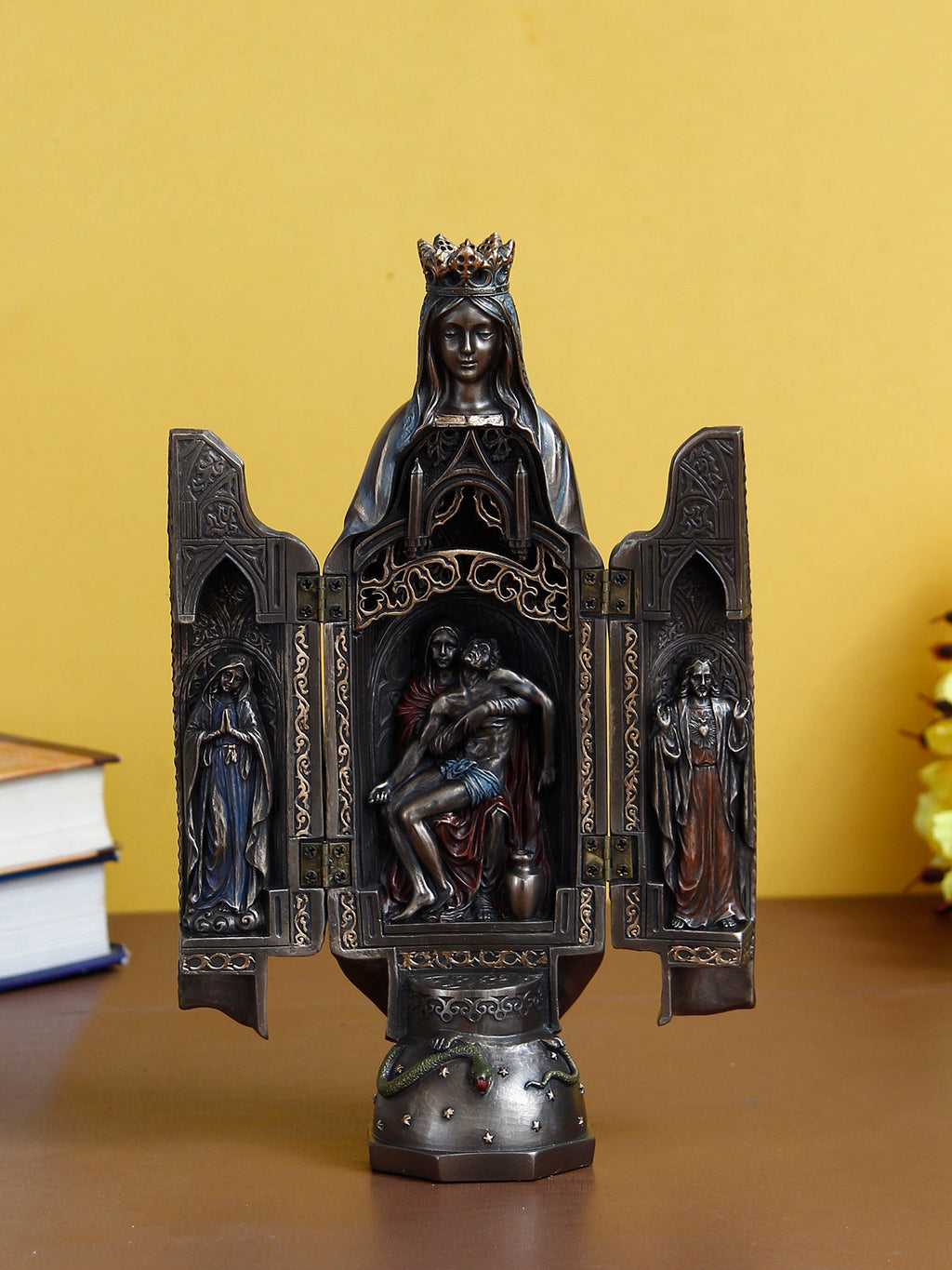 Silver Polyresin and Bronze Lady of Grace Idol Kafalo