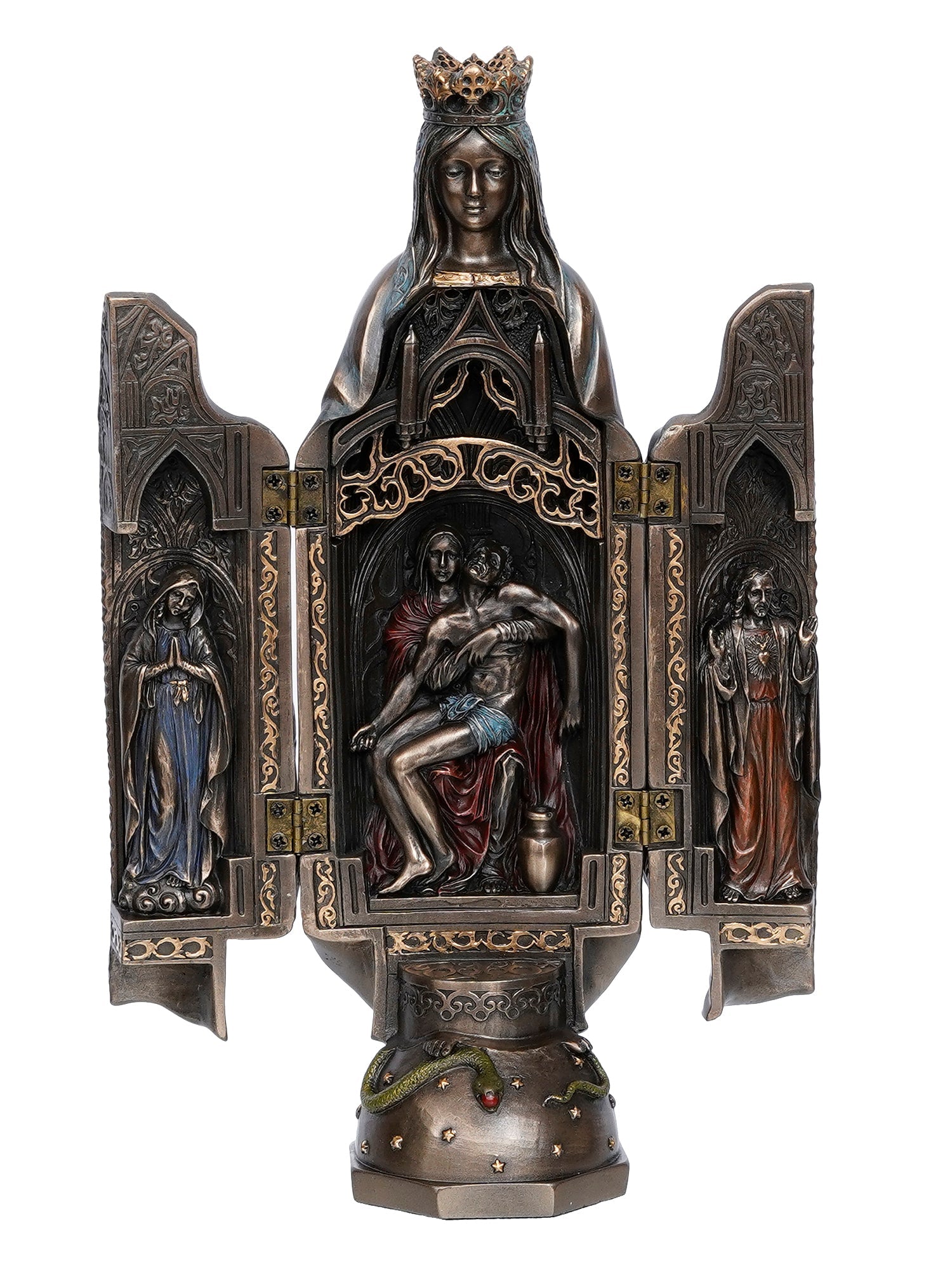 Silver Polyresin and Bronze Lady of Grace Idol Kafalo