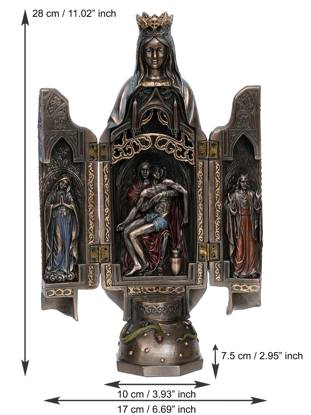 Silver Polyresin and Bronze Lady of Grace Idol Kafalo