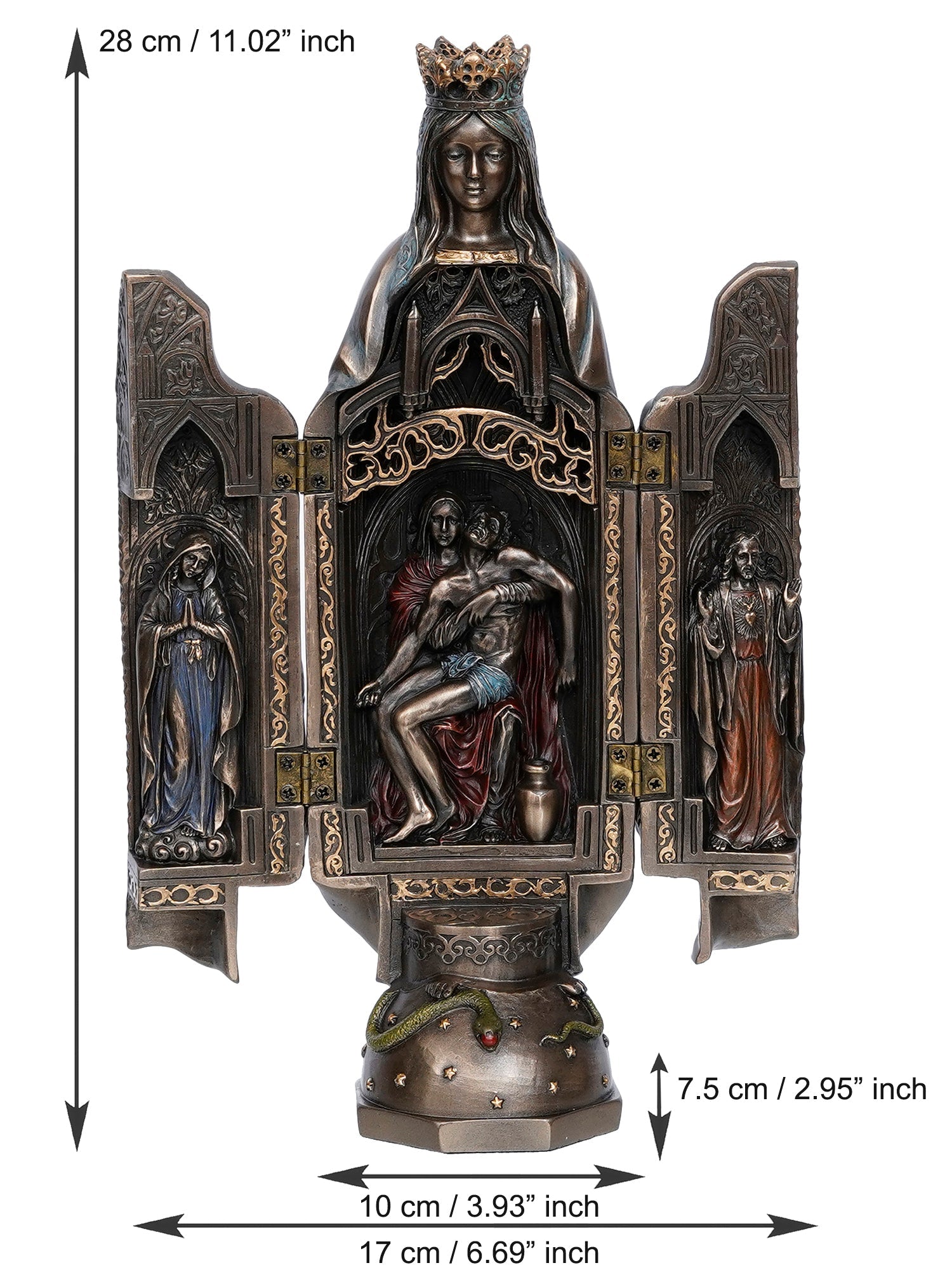 Silver Polyresin and Bronze Lady of Grace Idol Kafalo