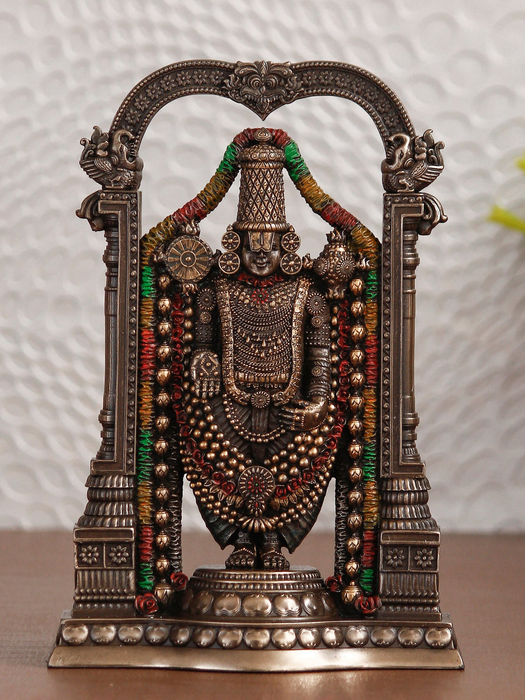 Brown Polyresin Lord Tirupati Balaji Idol Kafalo
