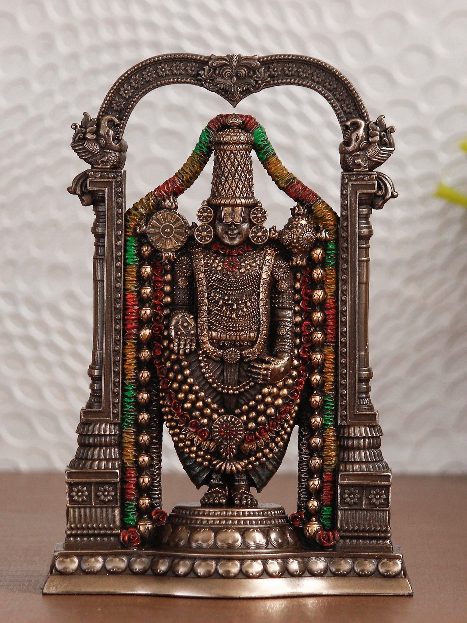 Brown Polyresin Lord Tirupati Balaji Idol Kafalo