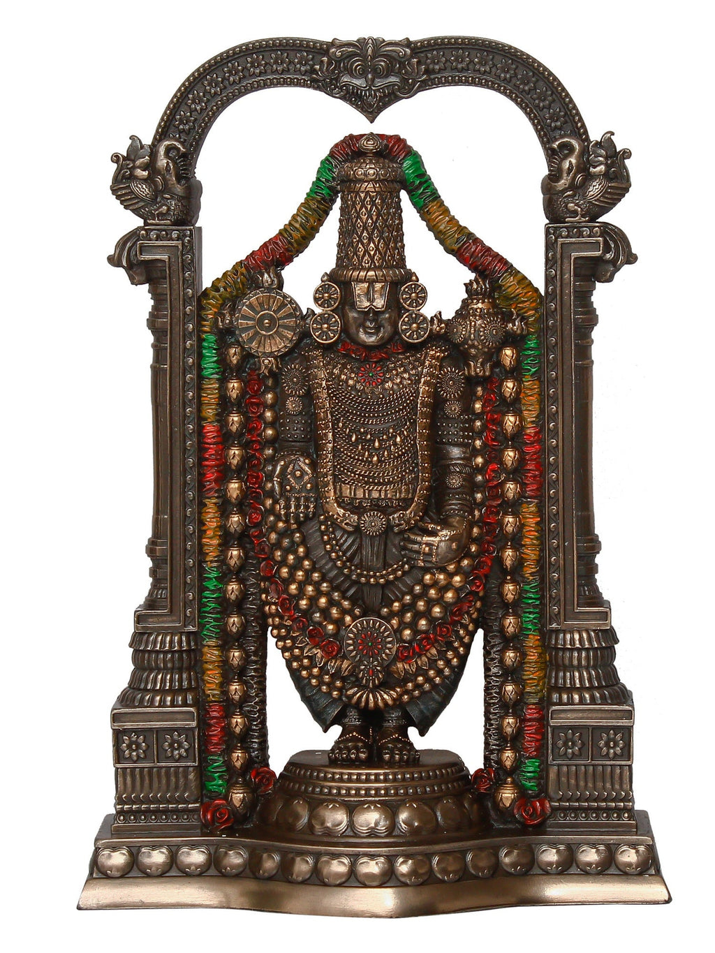 Brown Polyresin Lord Tirupati Balaji Idol Kafalo