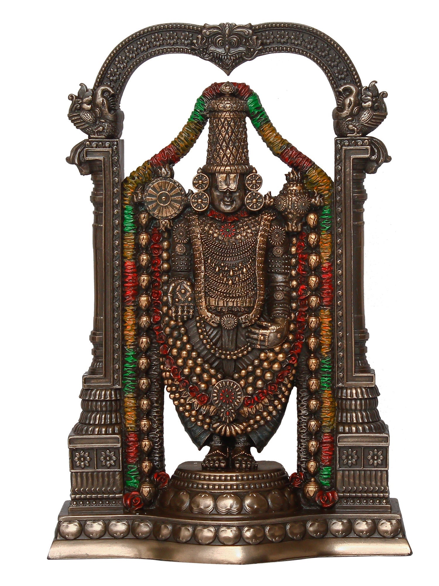 Brown Polyresin Lord Tirupati Balaji Idol Kafalo