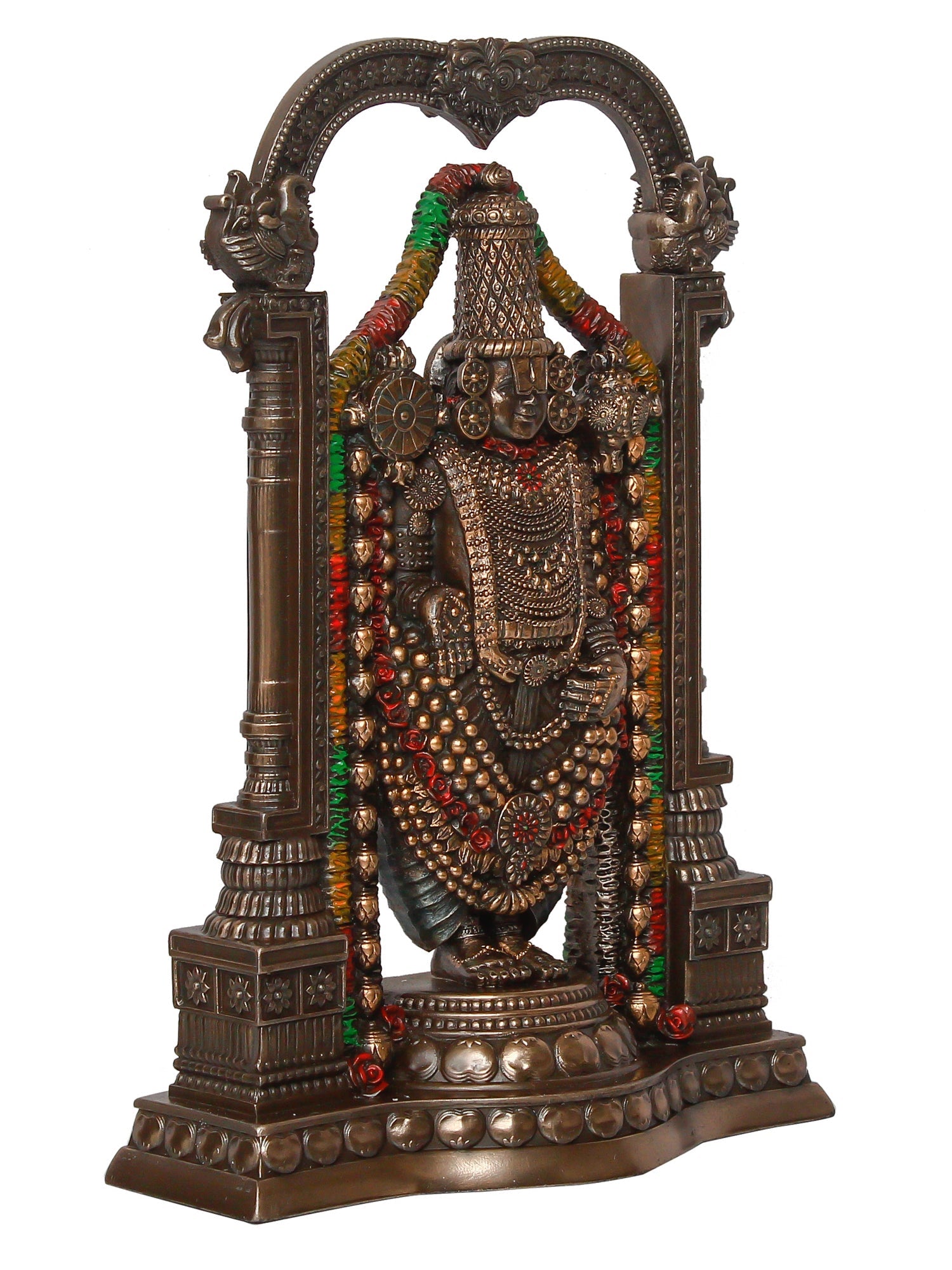 Brown Polyresin Lord Tirupati Balaji Idol Kafalo