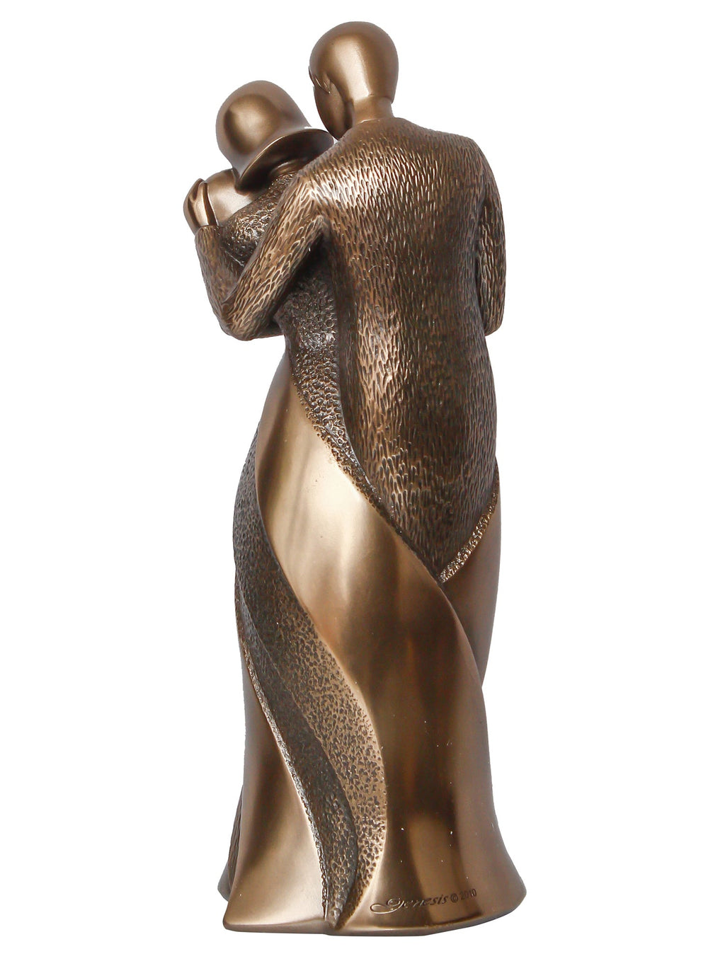 Brown Polyresin and Bronze Beloved Family of Husband, Wife and Kid Human Figurine Decorative Showpiece Kafalo