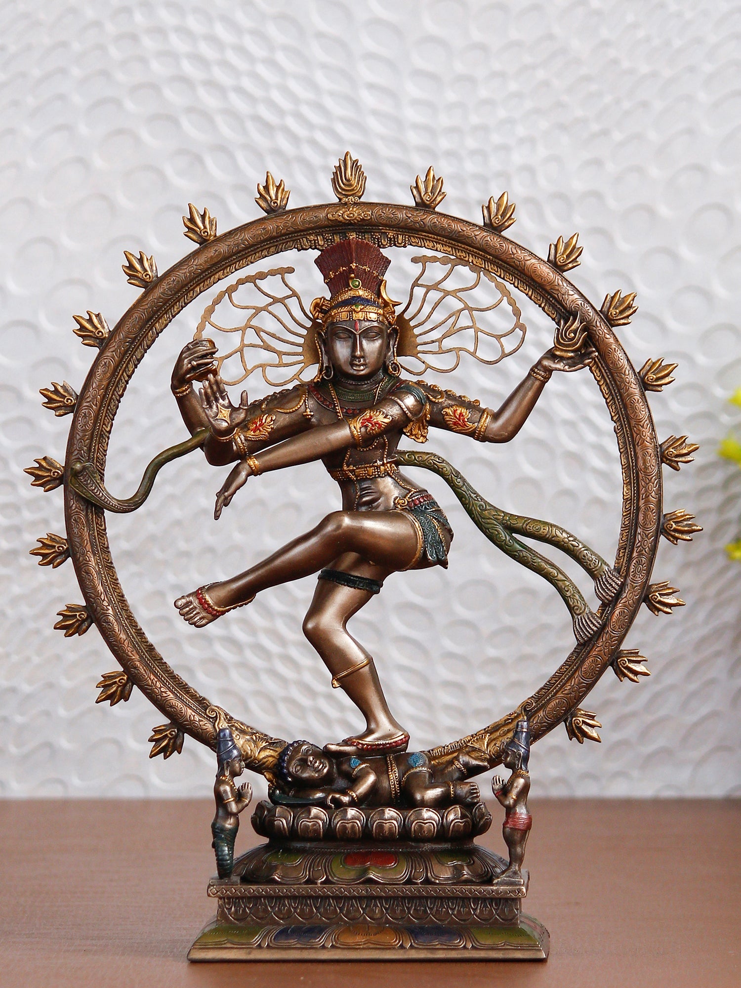 Brown Polyresin and Bronze Dancing Nataraja Statue Kafalo