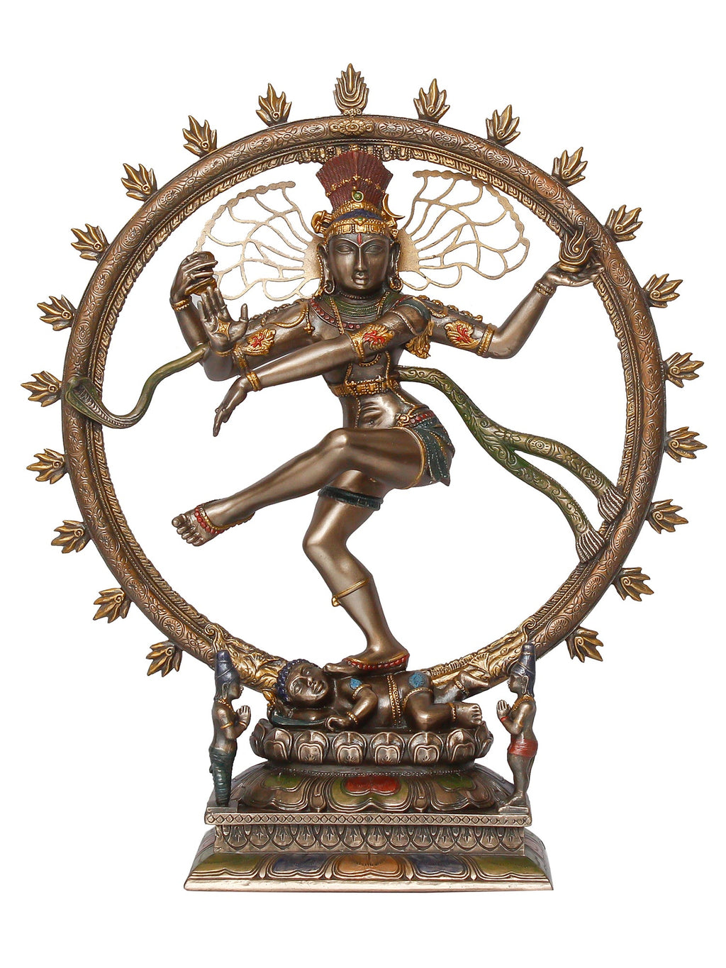 Brown Polyresin and Bronze Dancing Nataraja Statue Kafalo