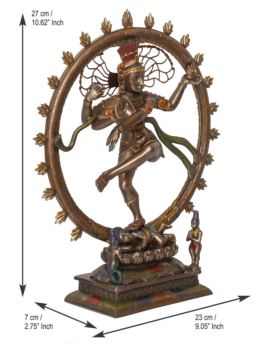 Brown Polyresin and Bronze Dancing Nataraja Statue Kafalo