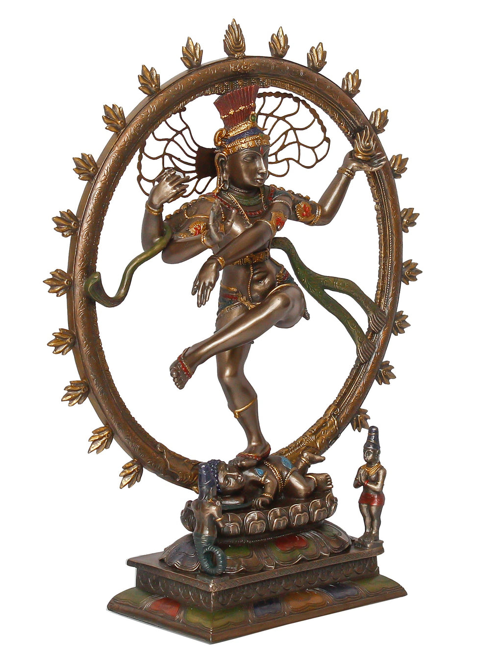Brown Polyresin and Bronze Dancing Nataraja Statue Kafalo