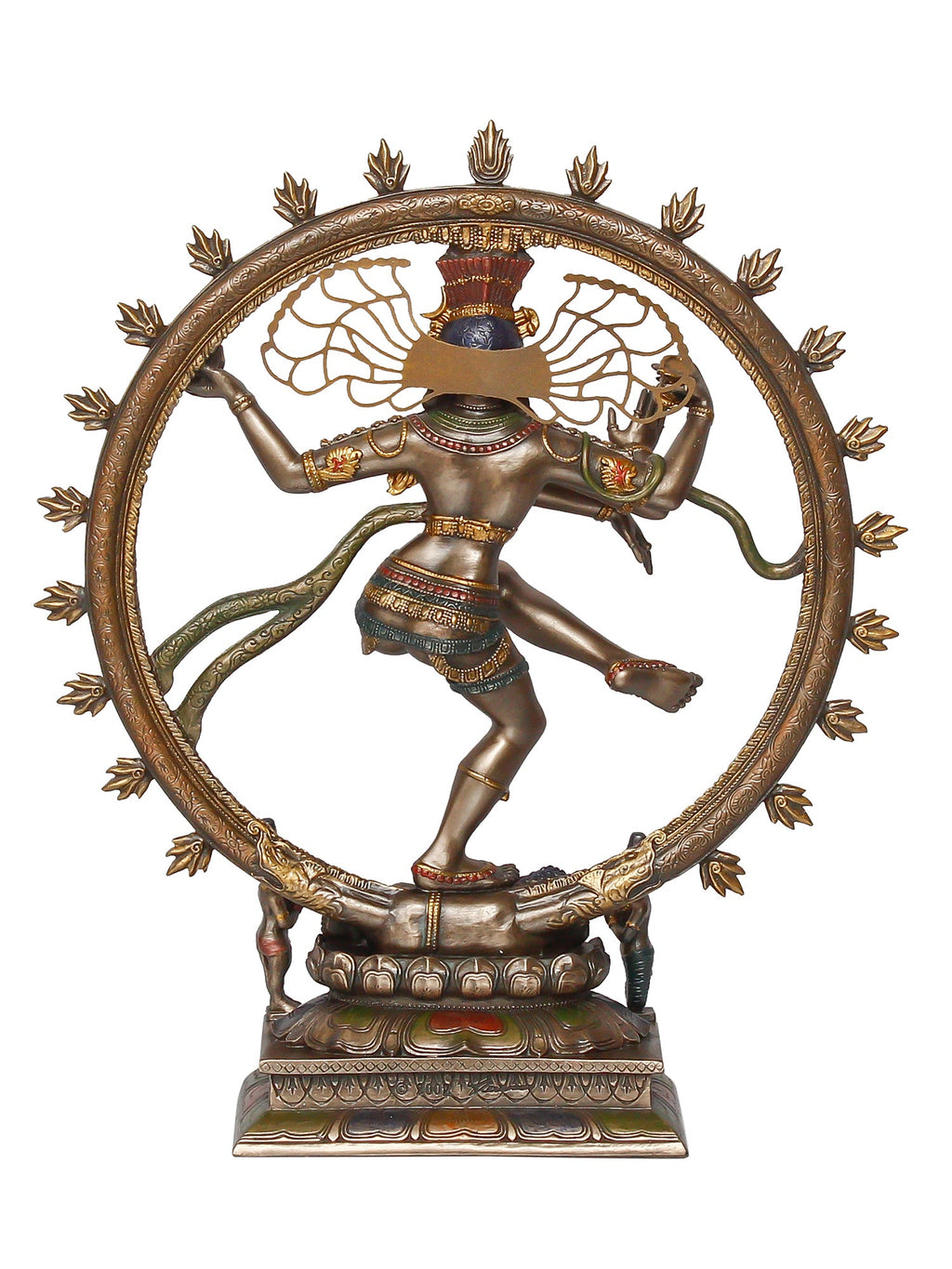Brown Polyresin and Bronze Dancing Nataraja Statue Kafalo