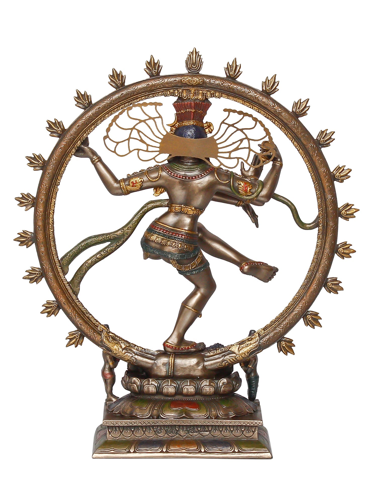 Brown Polyresin and Bronze Dancing Nataraja Statue Kafalo