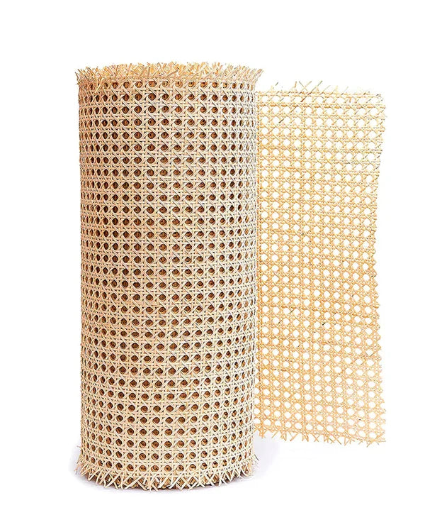 Cane Webbing Roll Beige Rattan Mesh for Furniture and DIY Craft 3FT