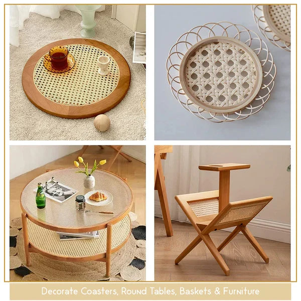 Multipurpose Cane Webbing Roll for Chair Restoration, Crafting, and Interior Styling