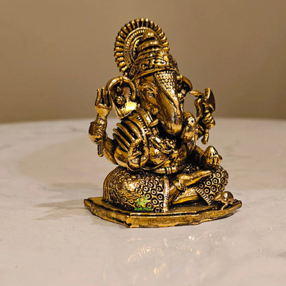 Light Weight Brass Ganesh | Brass Ganesh Idol for Your Car Dashboard | Ganesh Statue