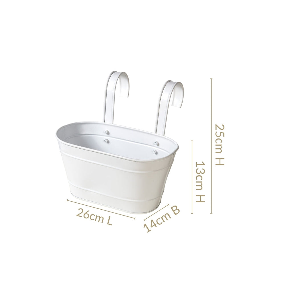 Hanging Railing Planter Ivory Set Of 2 Nestasia