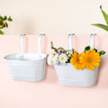 Hanging Railing Planter Ivory Set Of 2 Nestasia