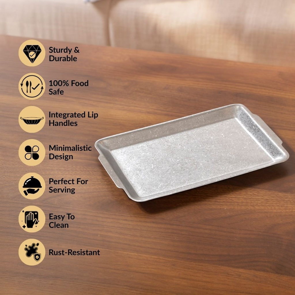 Coffee Table Minimalist Stainless Steel Tray Small 22x14cm Nestasia