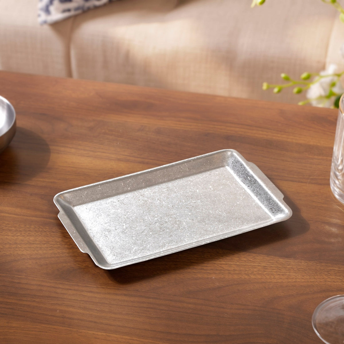 Coffee Table Minimalist Stainless Steel Tray Small 22x14cm Nestasia