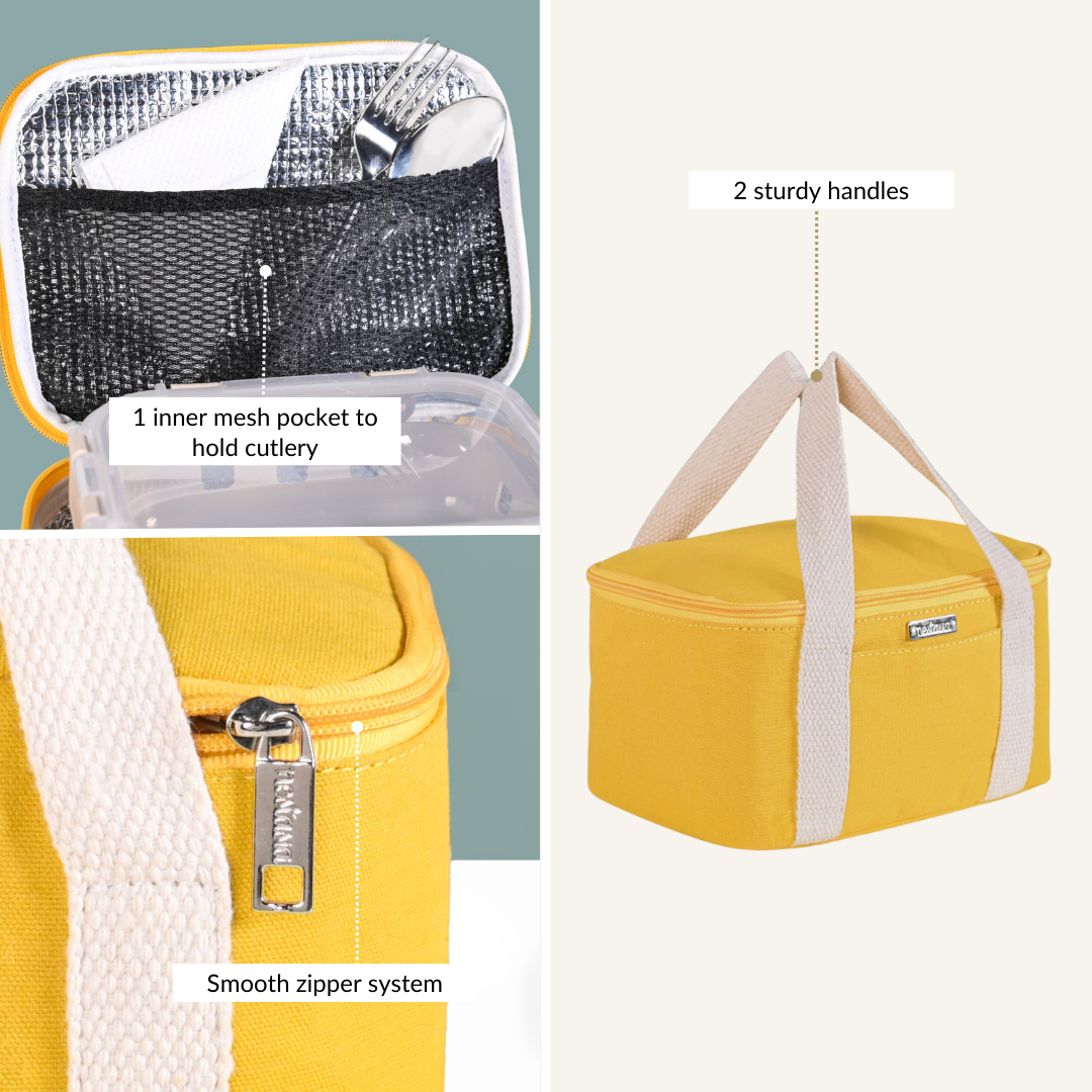 Urban Daily Insulated Yellow Lunch Bag For Work Nestasia