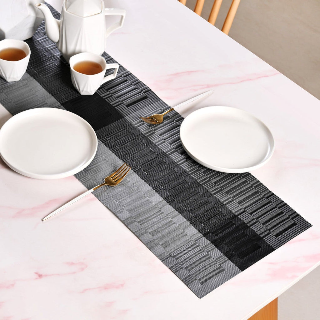 Urban Stripes Reversible Grey Table Runner 180x30cm Nestasia