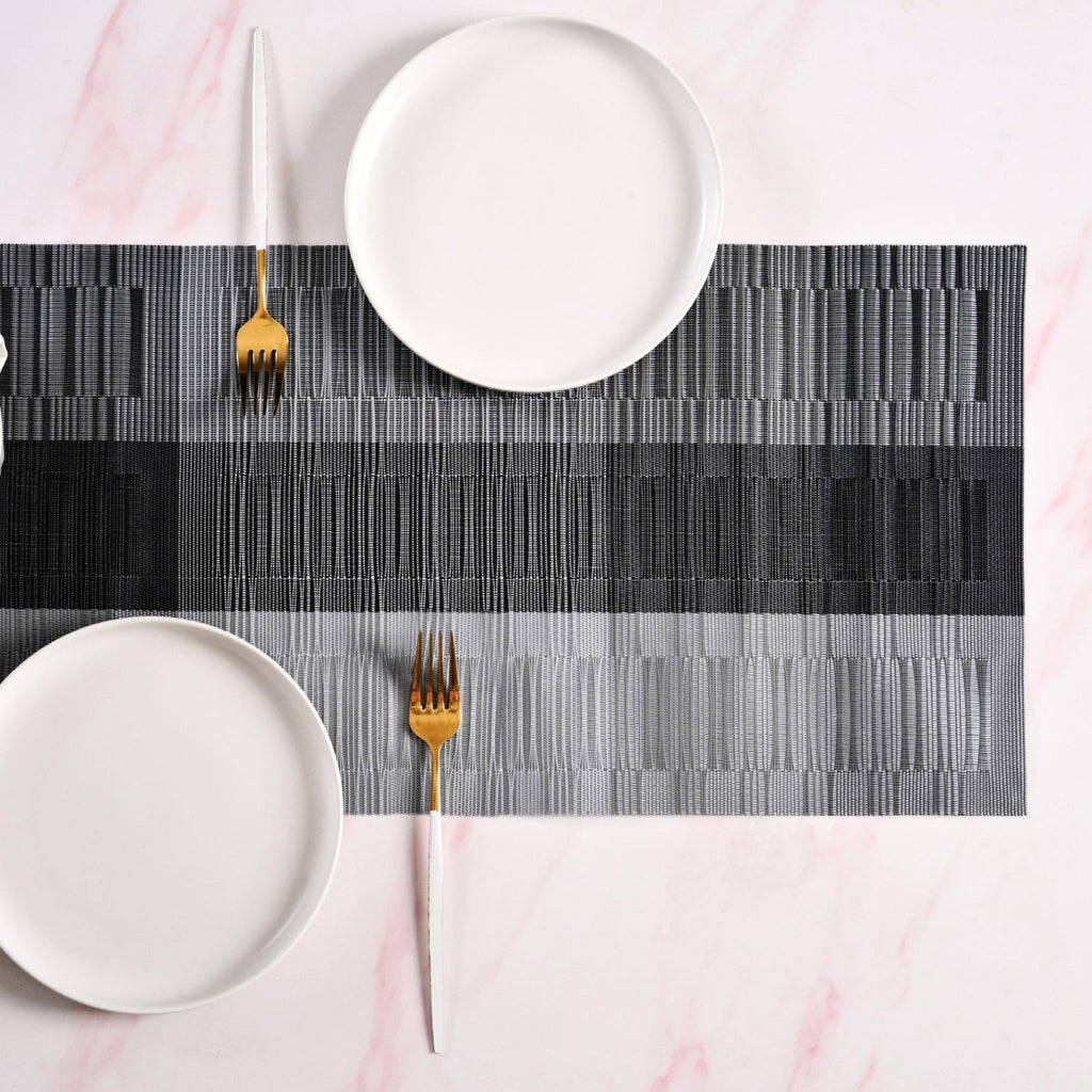 Urban Stripes Reversible Grey Table Runner 180x30cm Nestasia