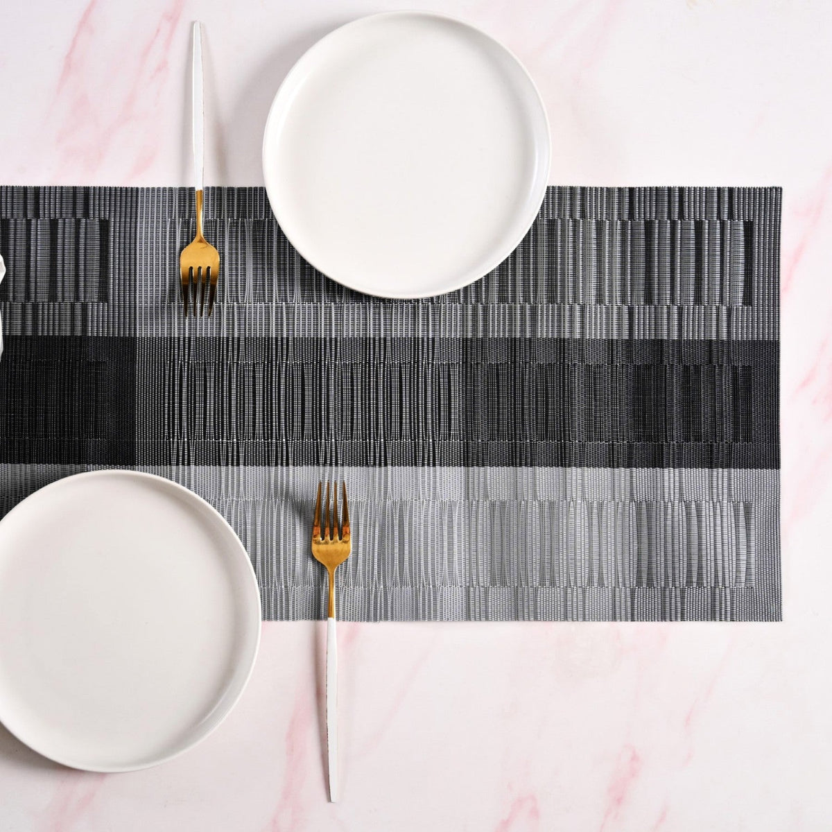 Urban Stripes Reversible Grey Table Runner 180x30cm Nestasia