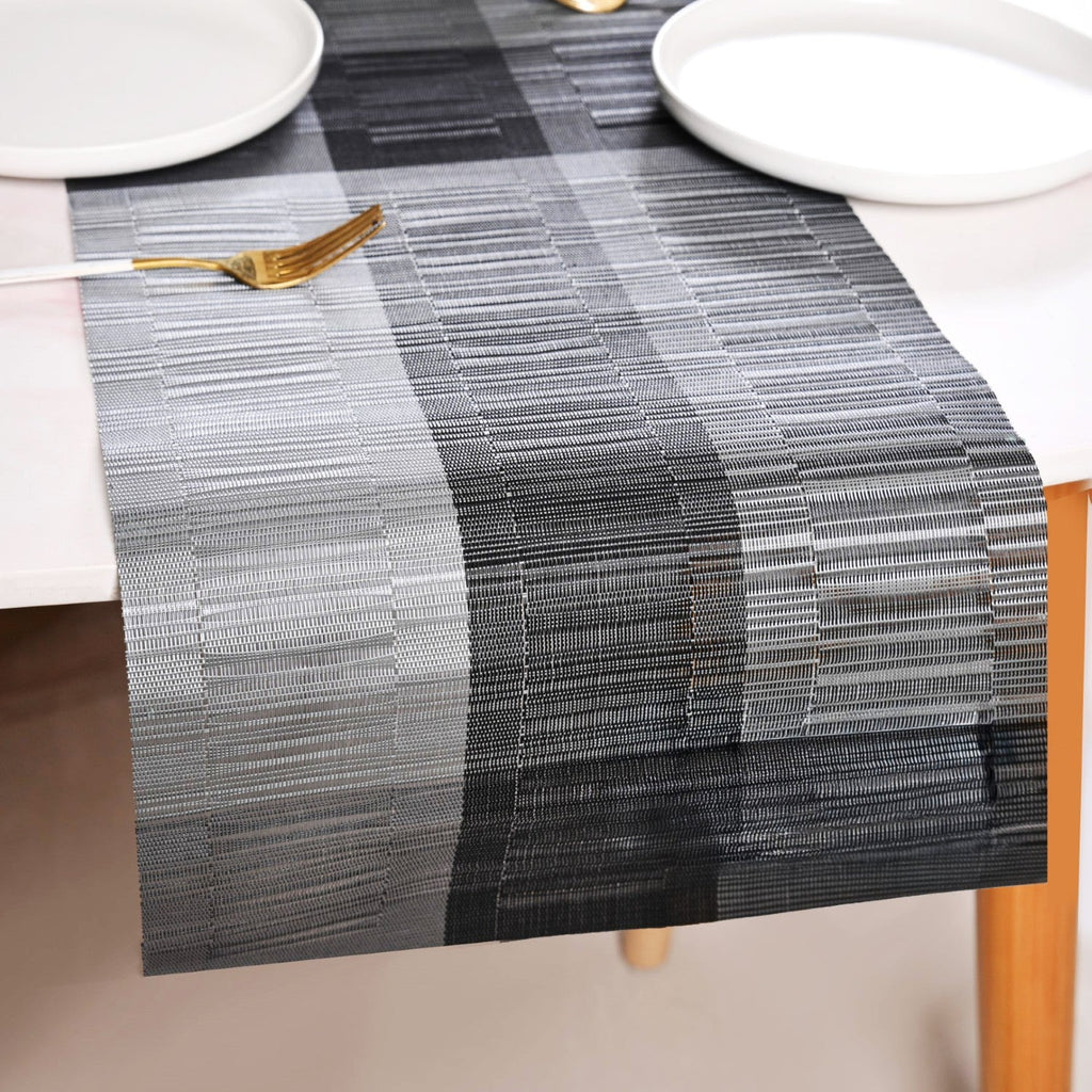 Urban Stripes Reversible Grey Table Runner 180x30cm Nestasia