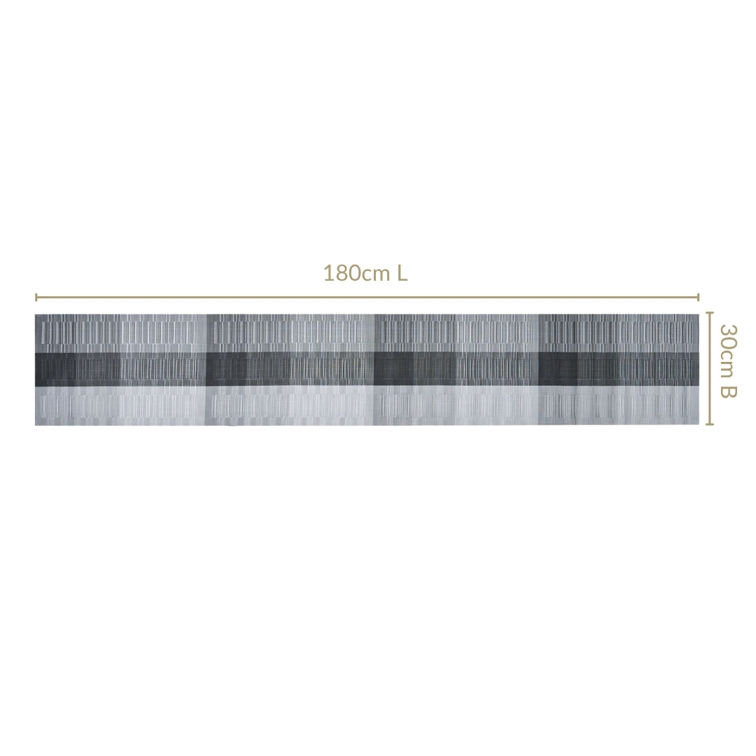 Urban Stripes Reversible Grey Table Runner 180x30cm Nestasia