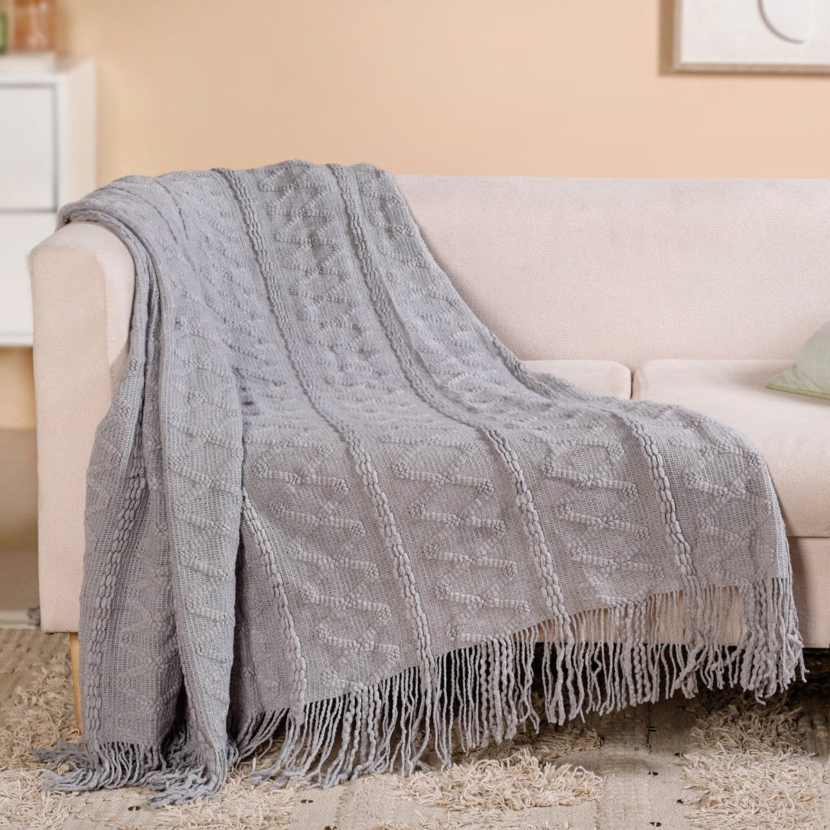 Urban Slate Grey Couch Throw Nestasia