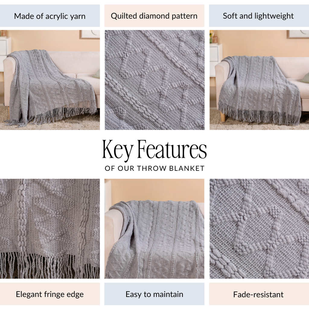 Urban Slate Grey Couch Throw Nestasia