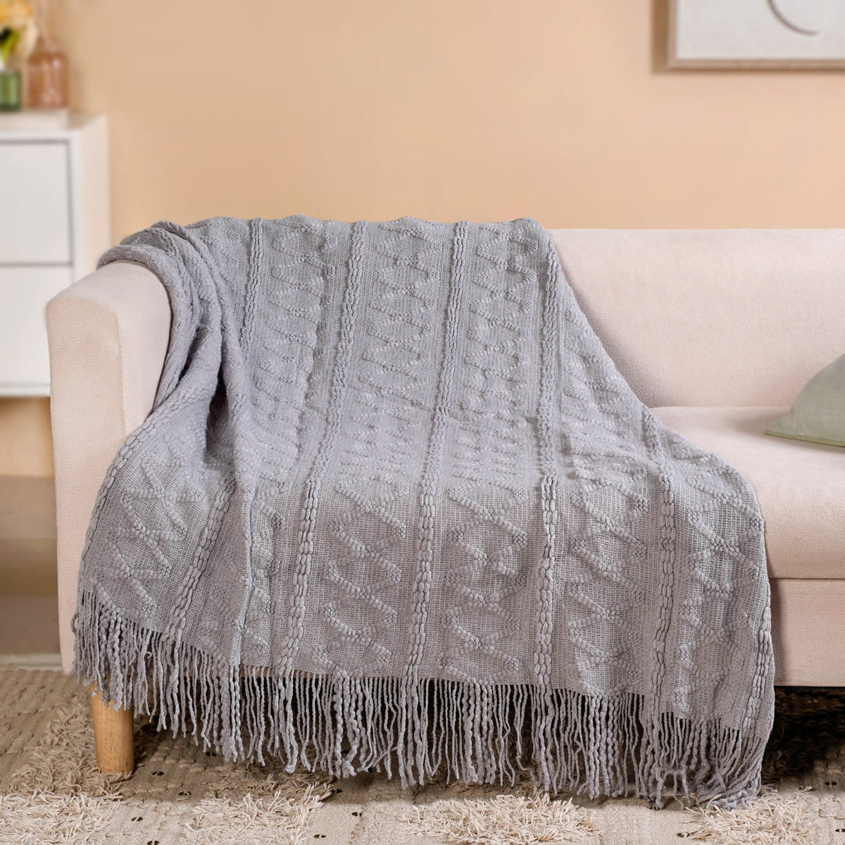 Urban Slate Grey Couch Throw Nestasia