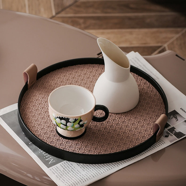 Urban Weave Multipurpose Round Tray Taupe Nestasia