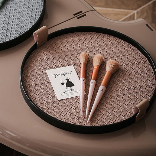 Urban Weave Multipurpose Round Tray Taupe Nestasia
