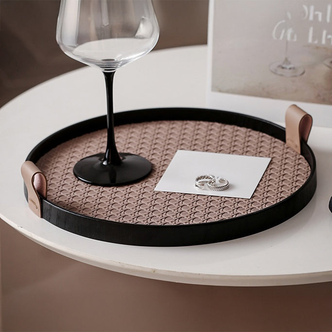 Urban Weave Multipurpose Round Tray Taupe Nestasia