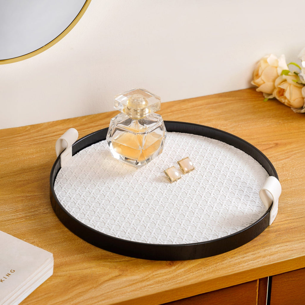 Urban Weave Multipurpose Round Tray White Nestasia