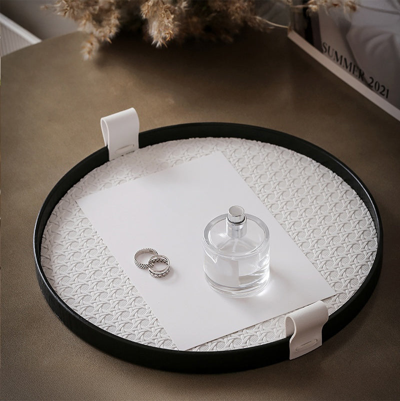 Urban Weave Multipurpose Round Tray White Nestasia