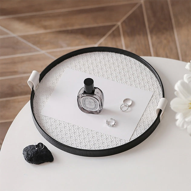 Urban Weave Multipurpose Round Tray White Nestasia