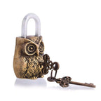 Brass Owl Door Lock With Two Brass Keys (4.7 Inch) Vedansh Craft