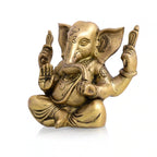 Brass Appu Ganesha With Big Ears Sitting Idol (4.5 Inch) Vedansh Craft