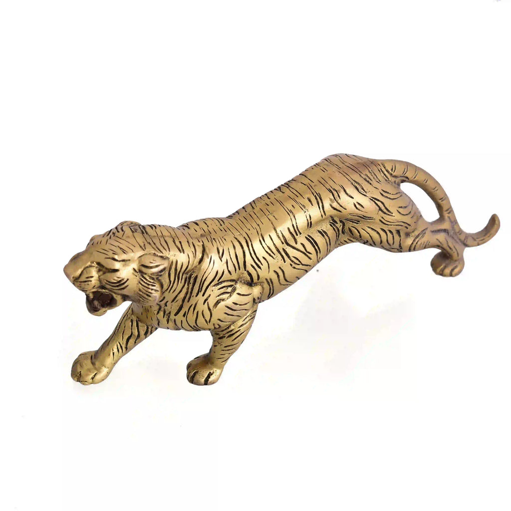 Brass Roaring Tiger Statue Vedansh Craft