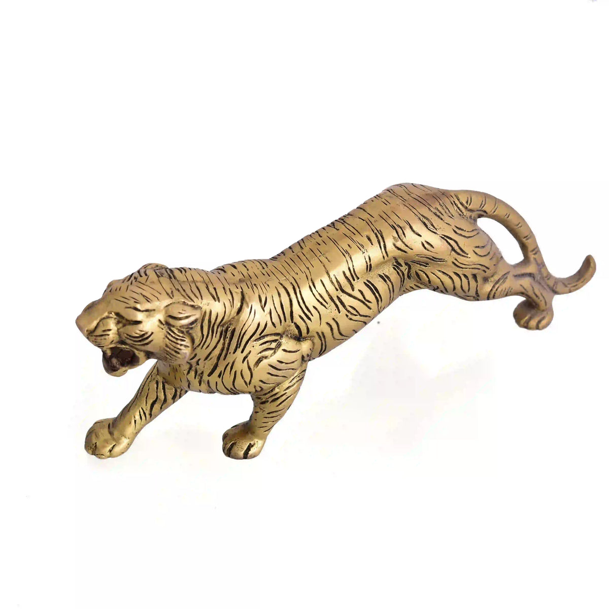 Brass Roaring Tiger Statue Vedansh Craft