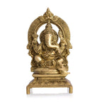 Brass Ganesha Sitting On Throne/Singhasan Idol (7.5 Inch) Vedansh Craft
