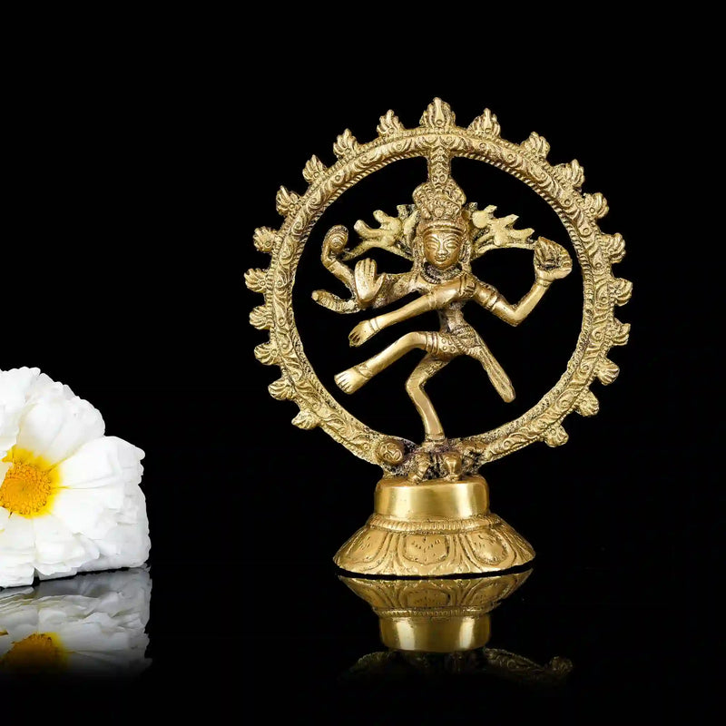 Brass Nataraja Dancing Shiva Statue (5 Inch) Vedansh Craft