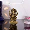 Brass Blessing Sitting Ganesha Idol (4.8 Inch) Vedansh Craft