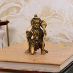 Brass Blessing Sitting Hanuman Idol (3.2 Inch) Vedansh Craft