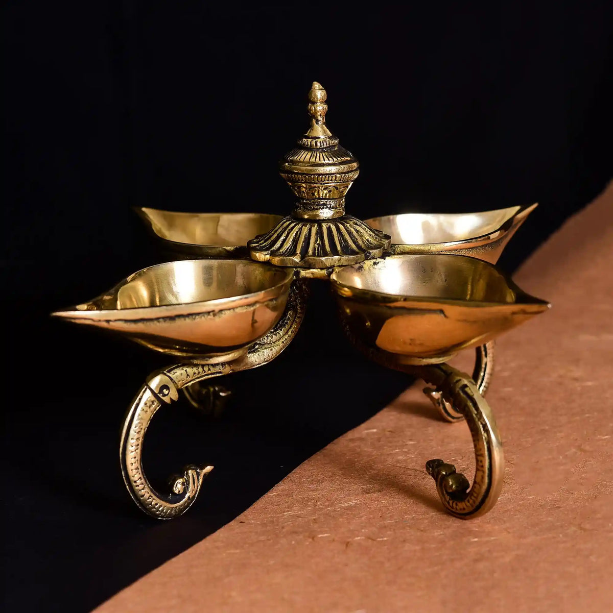 Brass Divine Four Petal Diya (5.5 Inch) Vedansh Craft